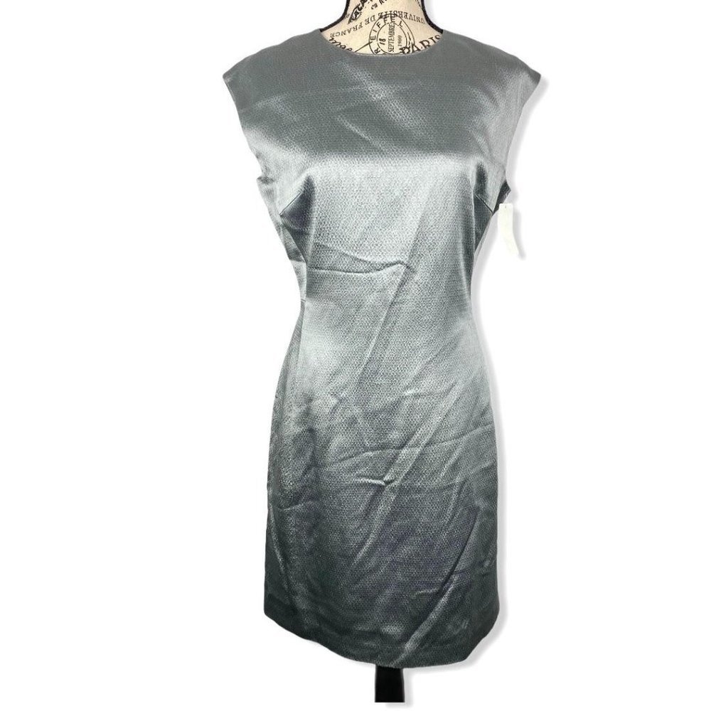 Theory silver grey satin dress